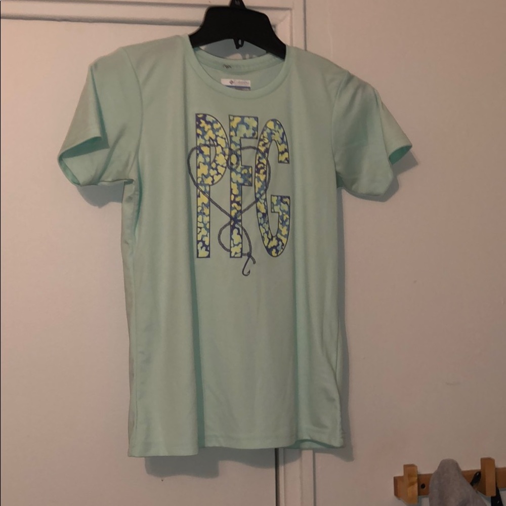 teal columbia shirt
